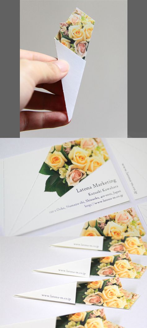 Creative Flower Bouquet Business Cards                                                                                                                                                                                 More Wedding Planner Business Card, Florist Business Card, Wedding Planner Business, Name Card Design, Business Card Inspiration, Creative Graphics, 카드 디자인, Cool Business Cards, Shizuoka