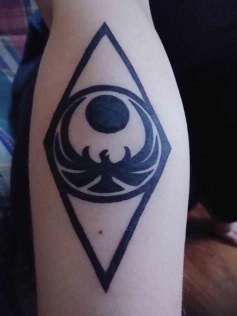 Video Game Tattoo Ideas, Nightingale Tattoo, Game Tattoo Ideas, Elder Scrolls Tattoo, Tattoo Games, Skyrim Tattoo, Fallout Tattoo, Thieves Guild, Collage Tattoo