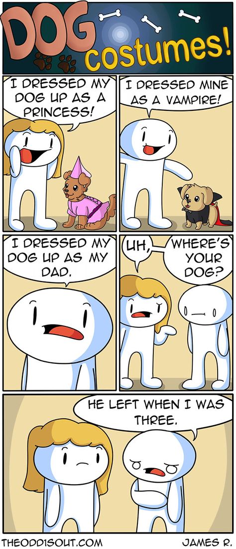 Funny Comics Odd Ones Out Comics, The Odd 1s Out, Theodd1sout Comics, 4 Panel Life, Funny Comic Strips, Online Comics, Comics Memes, Dog Costumes, Fun Comics