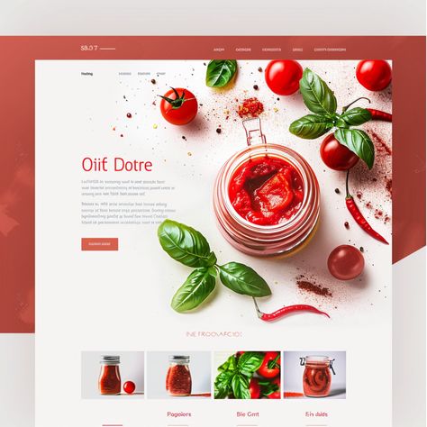 Tomato Website Design | Tomato Home Page | Tomato Website | Web Design Inspiration | Tomato Website Design | Tomato Sauce Landing Page Template | Tomato Sauce Landing Page | Minimalist Landing | Minimalist Landing Page Tomato Sauce | Tomato Website Created by #MidjourneyAI, #Midjourney #aiart #art #ai #artificialintelligence #machinelearning #aiartcommunity #aiwebsite Deck Landing, Tomato Powder, Unique Website Design, Pickle Jar, Effective Marketing Strategies, Landing Page Template, Pickle Jars, Paper Designs, Unique Website