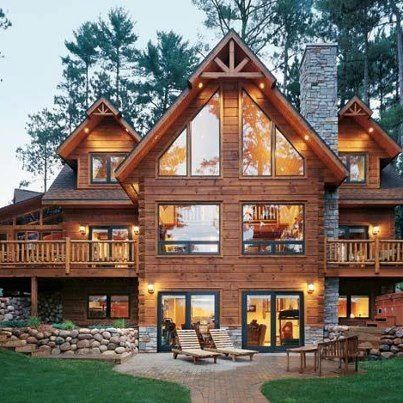 This will forever be my most wanted dream home! Chalet Modern, Wood Homes, Cabin Style Home, Hotels Luxury, Cabin Living, Aspen Colorado, Log Cabin Homes, Luxury Loft, Cabin Style