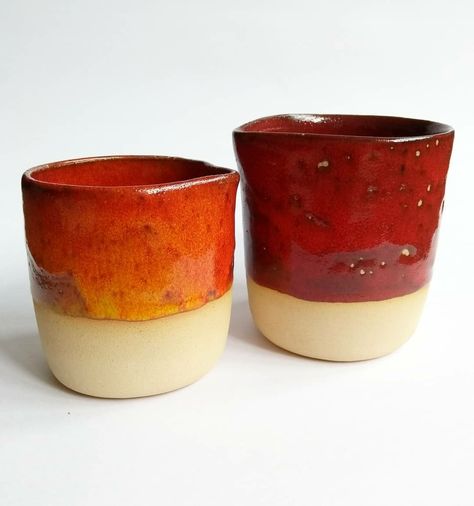 Red Glaze Pottery, Glazing Ideas, Pottery Inspo, Ceramic Stoneware, Glaze Ceramics, Pottery Glazes, Red And Orange, Handcrafted Ceramics, Glazes For Pottery