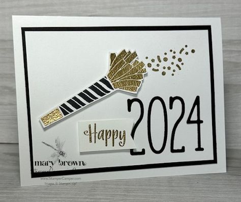 Stampin Up New Year Cards, Stampin Up Happy New Year Cards, Stampin Up Year To Celebrate, New Year Card Making, Ice Cream Swirl, Country Bouquet, Birthday Stamps, Happy New Year Cards, Thanks A Bunch