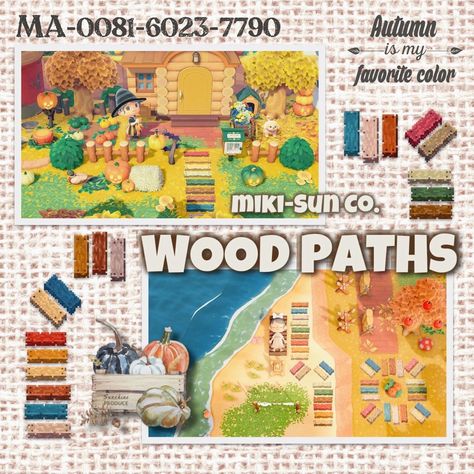 ma - 0081 6023 7790, animal crossimg new horizons design code, colourful wooden planks design Wood Path, Code Design, Path Design, Animal Crossing Game, Kid Core, Floor Patterns, Be Mine, Wood Planks, Floor Design