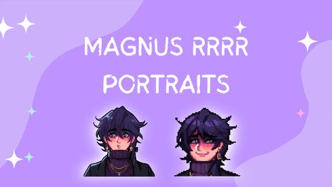 SageFelix - RRRR Magnus Portraits at Stardew Valley Nexus - Mods and community Rasmodius Stardew Valley, Stardew Valley Mods Portraits, Stardew Valley Portrait Mod, Stardew Valley Portraits, Stardew Design, Stardew Valley Tattoo, Stardew Valley Sebastian, Stardew Valley Mods, Stardew Mods