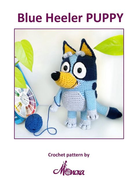 Blue Heeler PUPPY Crochet pattern Crochet Bluey, Blue Heeler Puppy, Puppy Crochet Pattern, Diy Crochet Amigurumi, Heeler Puppy, Puppy Crochet, Blue Heeler Puppies, Heeler Puppies, Quick Crochet Projects