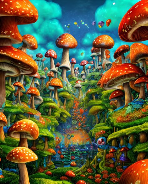 Geometry Poster, Mushroom World, Mushroom Kingdom, Geometry