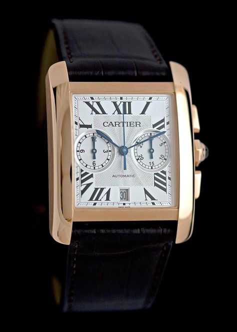 Cartier Tank MC chronograph Cartier Tank Mc, Accessories Preppy, Cartier Watches Mens, Tank Watch, Mens World, Watches Collection, Cool Pencil Drawings, Watch This Space, Cartier Tank