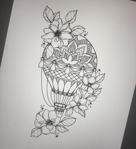 Hot Air Balloon Tattoo, Air Balloon Tattoo, Artwork Tattoo, Balloon Tattoo, Disney Tattoo, Photography Artwork, Mandala Tattoo, Tattoo Design Drawings, An Email