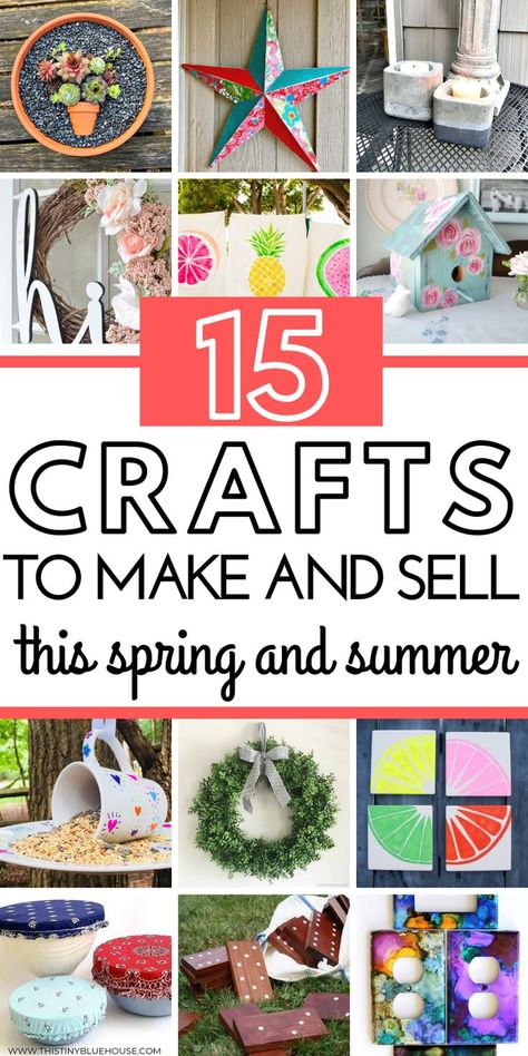 Here are 15 fabulous spring and summer themed crafts that you can make and sell for profit. These gorgeous crafts are a wonderful way to make extra money this spring and summer. Projects To Make And Sell, Diy Projects To Make And Sell, Easy Crafts To Sell, Summer Diy Projects, Diy Summer Crafts, Diy Crafts For Teens, Selling Crafts, Crafts For Teens To Make, Popular Crafts