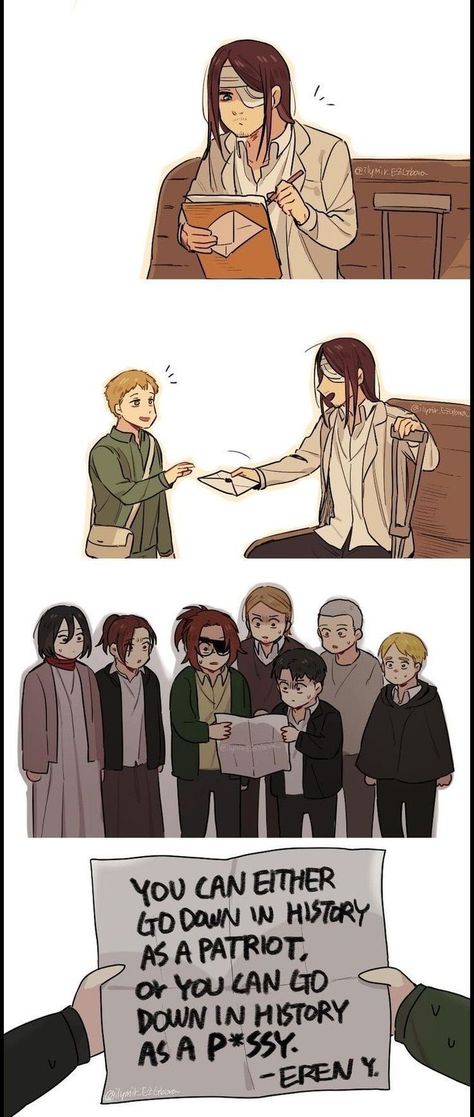 Levi Squad, Eren X Armin, The Negotiator, Aot Eren, 60s Makeup, Aot Funny, Atack Ao Titan, Eren Aot, Attack On Titan Comic