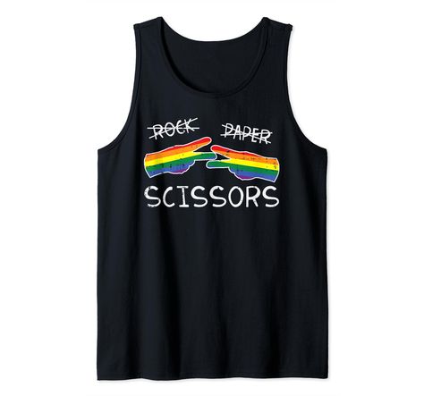 PRICES MAY VARY. Grab this rainbow flag Gay Lesbian Rock Paper Scissors outfit for a gay friend or straight ally men, women, kids! It's the perfect rainbow flag gift idea for Birthday, LGBT Pride Month, Equality Protest, LGBTQ Parade, Awareness or Coming Out Day This fun Gay Lesbian Rock Paper Scissors outfit is perfect for Gays, Homosexuals, Lesbian Women, Proud Ally, Straight Ally, LGBTQ Ally & Men Pup. Show support for LGBT community and equality wearing this rainbow flag civil rights love wi Lgbtq Parade, Equality Protest, Ally Lgbtq, Rock Paper Scissors, Paper Scissors, Rainbow Pride, Coming Out, Tank Top, Rainbow