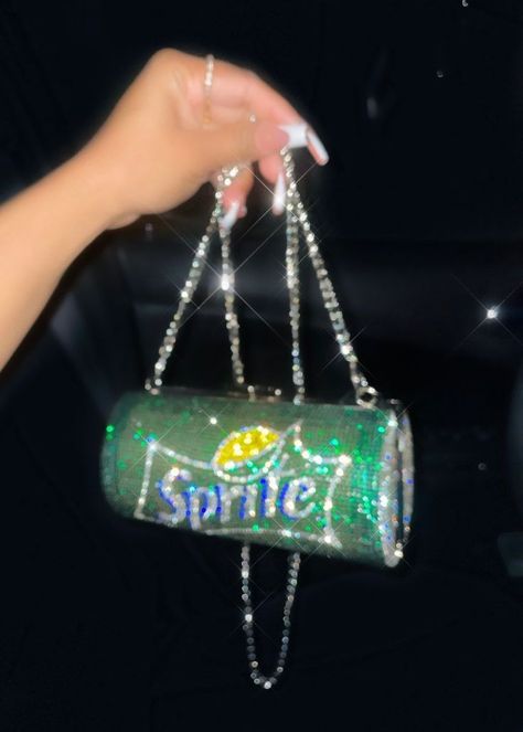 Badazel Things, Things To Bedazzle, Bedazzled Purse, Sprite Design, Lisa Frank Backpack, Bedazzled Things, Aesthetic Purses, Rhinestone Stuff, Bedazzled Stuff