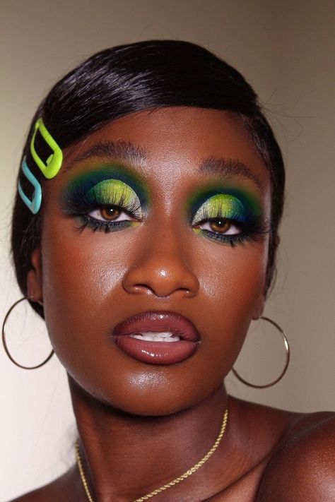 Face Beat, Cool Makeup Looks, Colorful Eye Makeup, Makeup Eye Looks, Creative Eye Makeup, Creative Makeup Looks, Dark Skin Makeup, Makeup Obsession, Makeup For Black Women