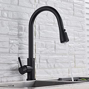 Matt Black Kitchen, Black Kitchen Faucet, Modern Kitchen Faucet, Water Branding, Black Kitchen Faucets, Healthy Water, Black Kitchen, Faucet Handles, Granite Counters