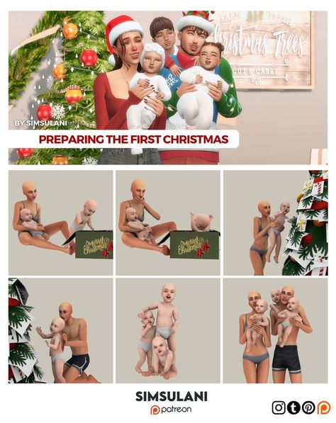 #411 Pose Pack | Preparing the first Christmas | Patreon Sims 4 Cc Christmas Poses, Sims 4 Christmas Poses, Cc Sims 4 Patreon, Sims 4 Couple Poses, Sims Poses, Ts4 Poses, Christmas Poses, Sims 4 Patreon, Sims 4 Family