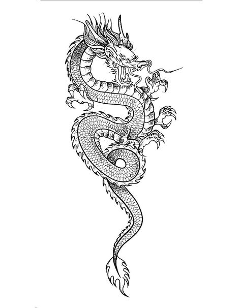 Dragon Tattoo Lower Back, 3d Dragon Tattoo, Chinese Dragon Tattoo, Dragon Tattoo Stencil, Dragon Tattoo Back, Dragon Tattoo Drawing, Dragon Tattoo Arm, Dragon Tattoo Sketch, Drawing Dragon