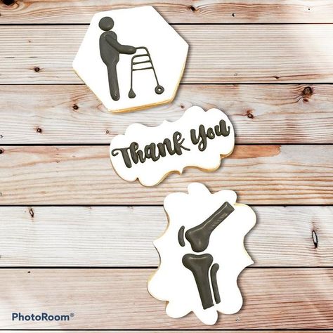 Physical Therapy Cookies Decorated, Physical Therapy Cookies, Medical Cookies, Flood Icing, Thank You Cookies, Paper Art Design, Physical Therapist, Cookie Art, Cookie Designs