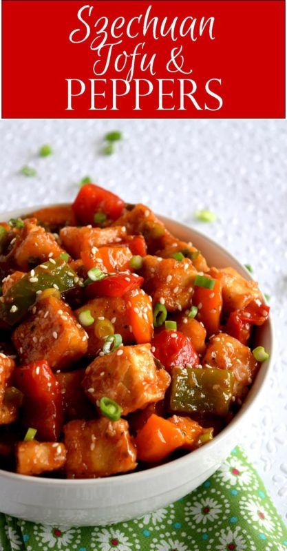 Tofu Bell Pepper, Tofu And Peppers, Szechuan Tofu, Tofu Bites, Vsg Recipes, Vegan Challenge, Gluten Free Soy Sauce, Sweet Bell Peppers, Tofu Dishes