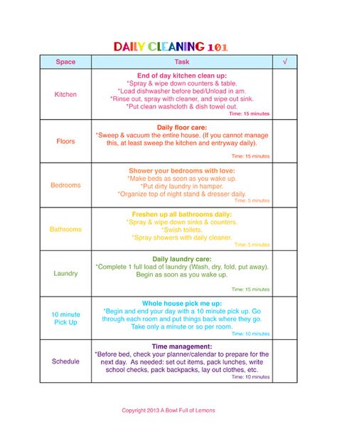 Dividing #Chores with your Spouse - Well-Groomed Home shares A Bowl Full of Lemons Daily Cleaning Checklist A Bowl Full Of Lemons, Bowl Full Of Lemons, Daily Cleaning Checklist, Cleaning Schedules, Printable Checklist, Daily Cleaning, Organizing Tips, Daily Routines, Cleaning Checklist
