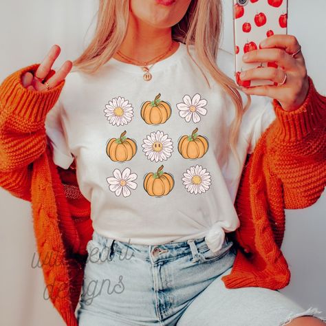 Fall Tshirts, Pumpkin Tshirt, Retro Pumpkin, Autumn T Shirts, Fall Tee, Retro Tee, Pumpkin Shirt, Cute Shirt, Fall Color