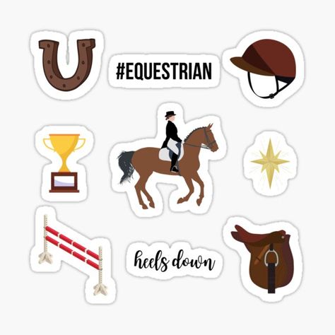 Horse Riding Stickers, Cute Horse Stickers, Horse Stickers Printable, Equestrian Stickers, Horses Stickers, Senior Jackets Patches, Horse Stickers, Cartoon Template, Horse Riding Aesthetic