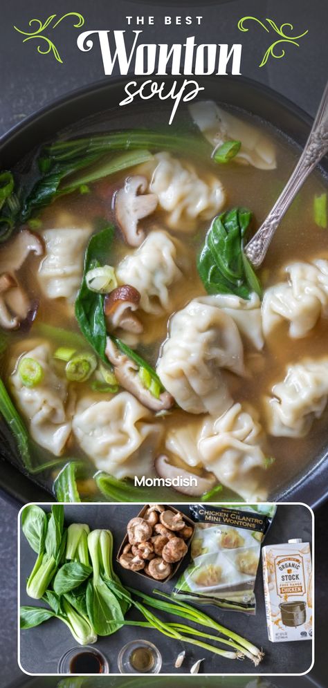 Frozen Wontons, Easy Wonton Soup, Wonton Soup Recipe, Asian Soup Recipes, Wonton Recipes, Asian Soup, Wontons, Think Food, Chinese Cooking