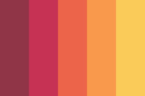 Red Sunset Color Palette, Coachella Color Palette, California Colour Palette, Sun Color Pallete, Happy Color Pallete, Phoenix Color Palette, Retro Sunset Color Palette, Sunset Pallet Colour Palettes, Sun Colour Palette