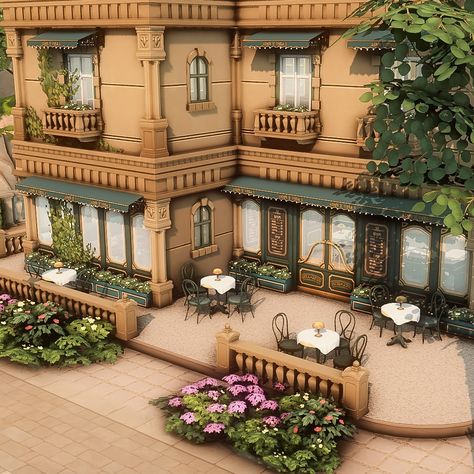 𝐓𝐇𝐄 𝐆𝐎𝐋𝐃𝐄𝐍 𝐀𝐆𝐄 - 𝐁𝐔𝐈𝐋𝐃𝐒 | Elegant bistro in Britechester ☕️🍃 | noCC 🛠️ packs used: EP: Discover university Kits: Cozy bistro 🏷️: @ea @thesims #sccregram #thesims… | Instagram Sims 4 Cafe Shop, Sims 4 Brichester House, Sims 4 Boutique Build, Sims 4 Bistro, Cozy Sims 4 House, Sims 4 Library Build, Cozy Bistro, Sims Architecture, Bistro Interior