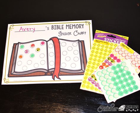 Memory Verses For Kids, Bible Study Activities, Attendance Chart, Bible Verse Memorization, Christian Activities, School Prep, Scripture Memorization, Reward Chart Kids, Preschool Bible