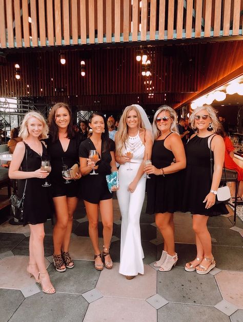 Black Outfits Bachelorette, Florida Bachelorette Party Outfits, Bachelorette Black And White Outfits, Bach Party Outfits, Black And White Bachelorette Outfits, Nashville Outfits Bachelorette Party, Last Rodeo Bachelorette Party Outfit, Bachelorette Night Out Outfit Themes, Bach Party Outfit