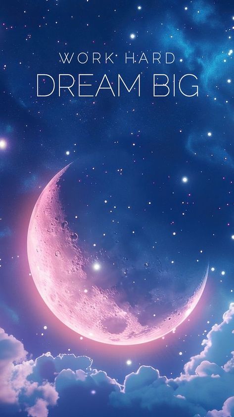 Work hard dream big quote  mobile phone wallpaper template | premium image by rawpixel.com / Darakoon Jaktreemongkol Galaxy Wallpaper Quotes, Phone Wallpaper Template, Work Hard Dream Big, Wallpaper Template, Nice Designs, Mobile Phone Wallpaper, Dream Big Quotes, Dark Blue Wallpaper, Pastel Theme