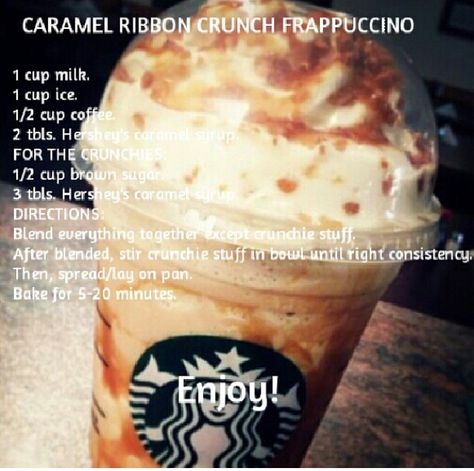 Caramel Ribbon Crunch Frappuccino How To Make A Starbucks Carmel Ribbon Crunch Frap, How To Make A Carmel Ribbon Crunch Frappuccino At Home, How To Make A Carmel Ribbon Crunch Frappuccino, Carmel Ribbon Crunch Frappe Starbucks, Carmel Ribbon Crunch Starbucks Copycat, Caramel Ribbon Crunch Frappuccino, Ribbon Crunch Frappuccino, Caramel Ribbon Crunch, Diy Caramel