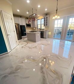 Metallic Epoxy Flooring | My Site Epoxy On Wood Floor, Epoxy Floors In Home Kitchen, Epoxy Kitchen Floor, White Epoxy Floor, Epoxy Floors In Home, Epoxy Flooring Ideas, Epoxy Floor Basement, Glitter Floor, Epoxy Floor Designs