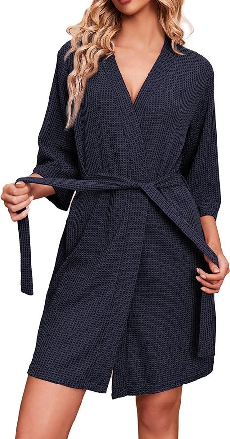 Ekouaer Robes for Women Waffle Knit Bathrobe Soft Lightweight Knee Length Loungewear at Amazon Women’s Clothing store Women Maxi Dresses Summer, Vacation Dresses Beach, Robes For Women, Soft Robes, Casual Evening, Women's Robe, Nightgowns For Women, Womens Kimono, Womens Robes