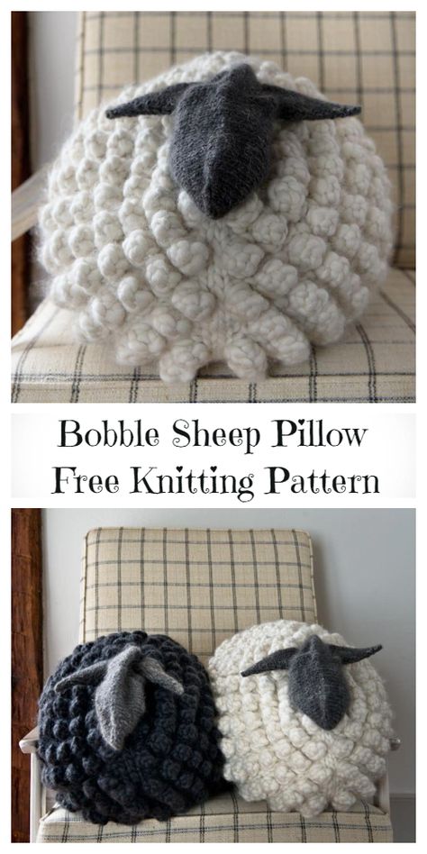 Knit Sheep Pillow Free Knitting Patterns & Paid - Knitting Pattern Sheep Knitting Pattern, Sheep Pillow, Animal Knitting Patterns, Knitting Patterns Toys, Lambada, Free Knitting Patterns, Knitted Animals, Beginners Knitting, Easy Knitting Patterns