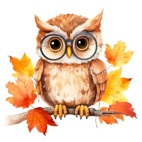 "16 Owl Clipart Images, Immerse in the autumn atmosphere with this Cute Owl Fall Foliage clipart. Depicting a lovable owl amidst vibrant fall foliage, these raw JPG images bring a burst of color and charm to your projects, suitable for children's books, themed decorations, or fall designs. Where can you use our clipart? Here are a few ideas you can use for our clipart 1        Websites: Clipart can be used in website design to add visual interest and to break up blocks of text. 2        T-shirts: Clipart can be used in designing T-shirts to make them more attractive and visually interesting. 3        Stationery: Digital Stickers Clipart can be used in stationery to make it more personalized and visually appealing. 4        Social media: Clipart can be used in social media posts to make the Cute Owl Painting, Fall Clipart Autumn Clip Art, Animated Paintings, Pumpkin Owl, Owl Clipart, Designer Wall Art, Fall Owl, Autumn Clipart, Fall Clipart