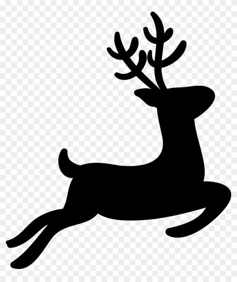 Deer Clip Art, Reindeer Outline, Deer Outline, Silhouette Christmas Ornaments, Reindeer Drawing, White Tailed Deer, Deer Cartoon, Reindeer Silhouette, Flying Reindeer