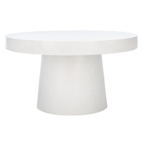 SAFAVIEH Jaria Solid Paper Mache Round Coffee Table, White Terrazzo - Walmart.com White Coffee Table Living Room, Terrazzo Coffee Table, Transitional Coffee Tables, White Round Coffee Table, Pedestal Coffee Table, Safavieh Furniture, Concrete Coffee Table, White Terrazzo, Decor Color Palette