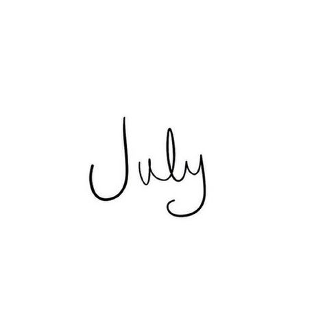 July In Cursive, July Cursive, July Typography, July Widget, Months As People, July Lettering, Hair Planner, July Vision Board, July Mood Board