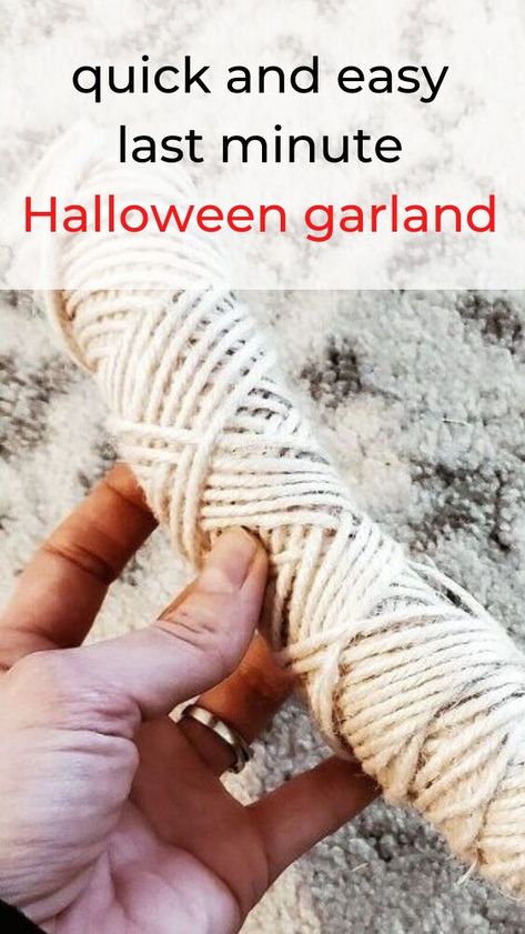 Easy Halloween Garland, Easy Halloween Garland Diy, Diy Halloween Garland Outdoor, Spooky Garland Diy, Diy Halloween Garland Indoor, Diy Halloween Drippy Garland, Diy Halloween Garland, Cheap Halloween Diy, Block Pumpkins