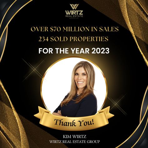 Grateful for an incredible year in real estate – 234 properties sold, surpassing $70 million in sales in 2023! A heartfelt thank you to my amazing clients for making this achievement possible. Here's to turning dreams into sold realities! Cheers! 🥂 #KimWirtzRealtor #realestate #Lockport #realtor #WirtzRealEstateGroup #IllinoisRealestate #IllinoisRealtor #TopRealEstateAgent #TopProducer #BuyingHomes #SellingHomes Top Producer Real Estate, Top Producer, Real Estate Agent, Turning, Dining Chairs, Real Estate, The Incredibles, Turn Ons, Quick Saves