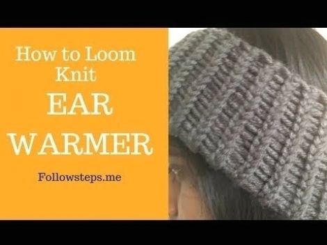 Loom Knit Ear Warmer Head Bands, Loom Knit Ear Warmer, How To Loom Knit, Knit Loom, Round Loom Knitting, Loom Hats, Loom Knitting Tutorial, Knit Ear Warmer, Loom Knitting Stitches