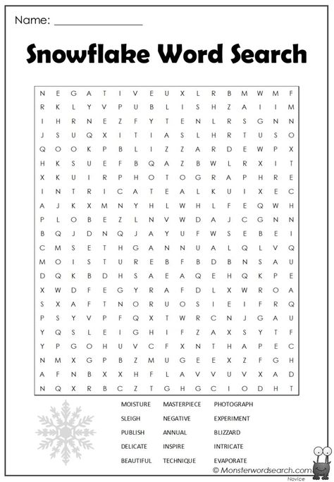 awesome Snowflake Word Search Music Word Search, Science Word Search, Fall Word Search, Winter Word Search, Team Word, Library Signage, Beach Words, Free Printable Word Searches, Games Christmas