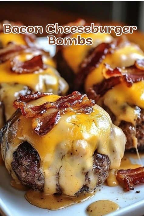 Bacon Cheeseburger Bombs: A Quick & Delicious Appetizer! Mini Bacon Cheeseburger Bites, Cheeseburger Bites Appetizers, Cheeseburger Bites Muffin Tin, Cheese Burger Ideas, Mini Hamburger Appetizers, Garlic Parmesan Bacon Cheeseburger Bites, Bacon Cheeseburger Meatloaf Bites, Cheeseburger Bouquet, Hamburger Appetizers Ground Beef