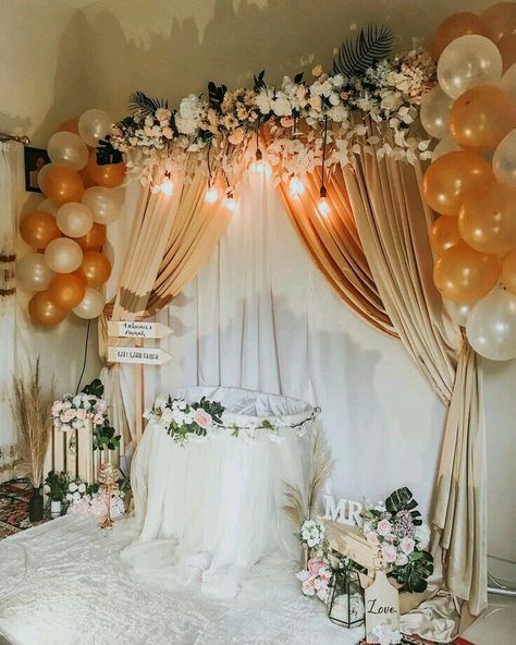 Decor Aqiqah, Welcome Baby Signs, Indian Wedding Decorations Receptions, Naming Ceremony Decoration, Baby Naming Ceremony, Elegant Party Decorations, Anniversary Plans, Baby Boy Decorations