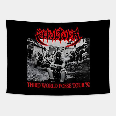 Sepultura -- Choose from our vast selection of tapestries to match with your desired size to make the perfect custom tapestry. Pick your favorite: Movies, TV Shows, Art, and so much more! Available in small, medium, large. Perfect for decorations in apartments, bedrooms, and dorm rooms. Third World, Tapestry Design, Apartments Bedrooms, Custom Tapestry, Dorm Rooms, Dorm Room, Favorite Movies, Tv Shows, Tapestry