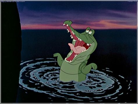 Peter Pan Crocodile, Disney Moments, Pan Photo, Disney Frames, Funny Disney Memes, Disney Songs, Celebration Quotes, Disney Memes, Tick Tock