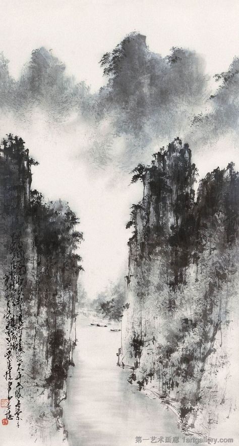 Castlevania Wallpaper, Japanese Ink Painting, Asian Landscape, Sumi E Painting, Chinese Landscape Painting, Chinese Art Painting, 3d Street Art, Asian Painting, Art Asiatique