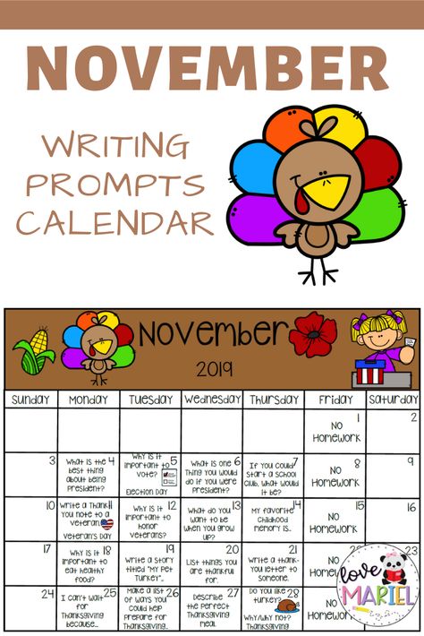 November Writing Prompts Calendar! Great for homework in Kindergarten, first and second grade! #writing #writinghomework #writingcalendar #kindergartenwriting #kindergartenhomework #firstgradewriting #firstgradehomework #teacherspayteachers #tpt #november Calendar First Grade, Writing Prompts First Grade, November Journal Prompts, Writing Calendar, November Writing Prompts, First Grade Homework, November Writing, Calendar November, Kindergarten Homework